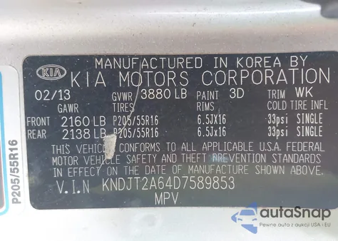 2013 Kia Soul + z USA, uszkodzony, nr VIN KNDJT2A64D7589853